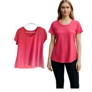 Athleta Breezy Scoop Neck Tee - Pink - Size XL